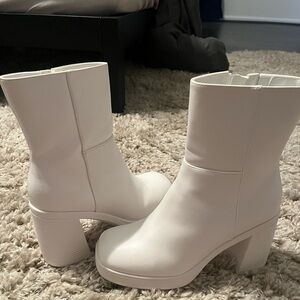 Dream Pairs Cream Ankle Booties